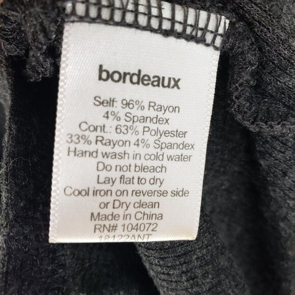 Bordeaux Anthropologie Ribbed Cowl Neck Tunic Top S Long Sleeves Charcoal Gray - Picture 9 of 9